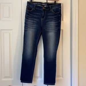 Dark Blue Contrast Faded Skinny Jeans